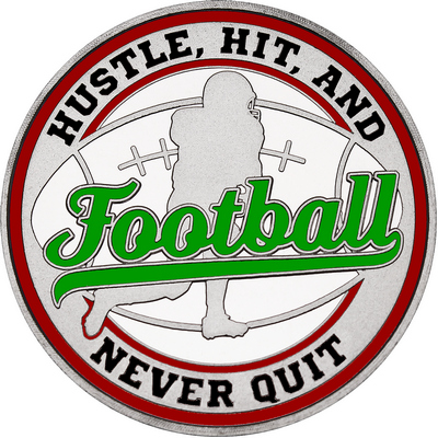 Green "Football" with Maroon Outer Circular Borders